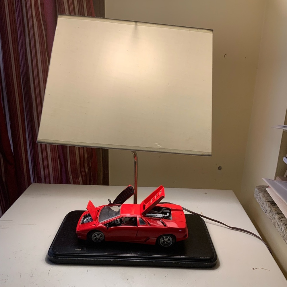 Rare die cast Lamborghini bedside lamp for office, home, garage, study etc.